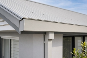 image of a house using a eaves gutter