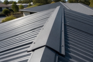 roof with ridge cap on