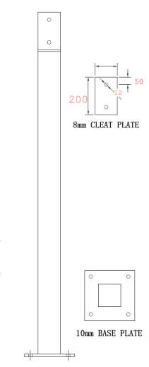 75 x 75 x 4mm Galvanised SHS / Column