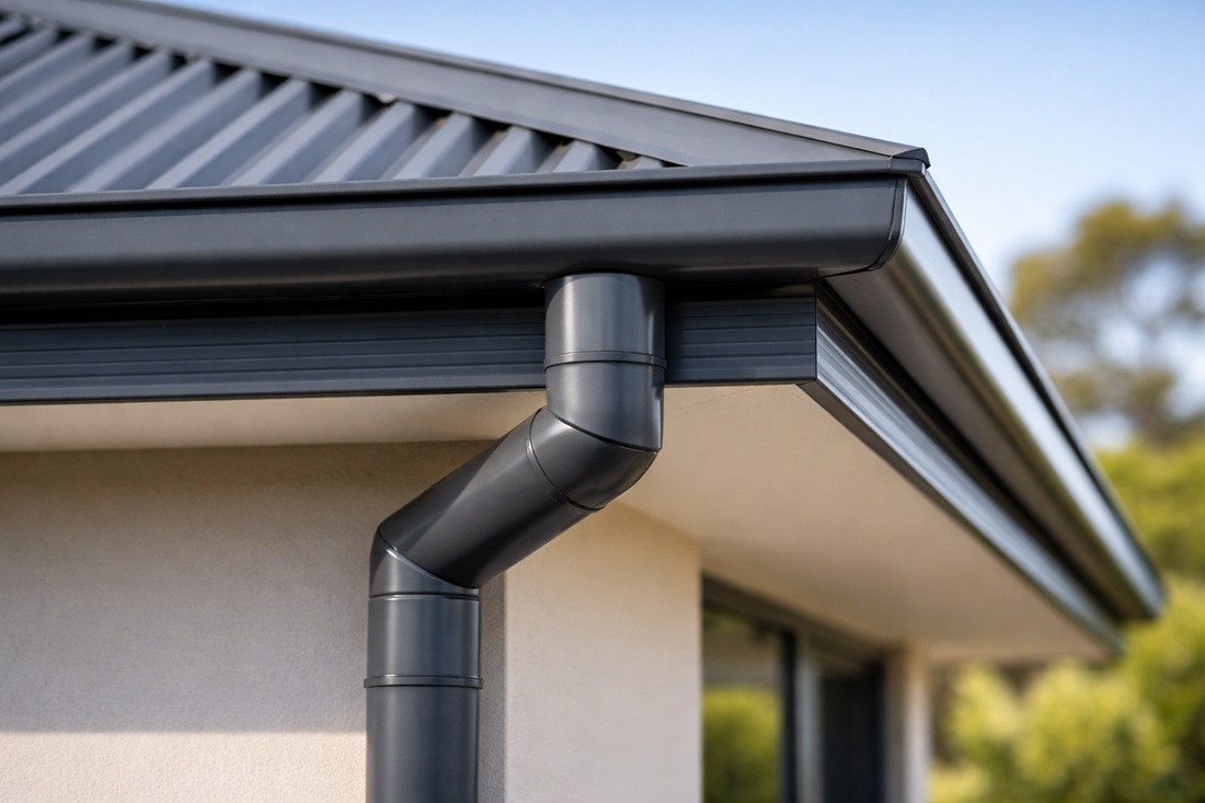 dark roof with colorbond downpipe in Perth, WA