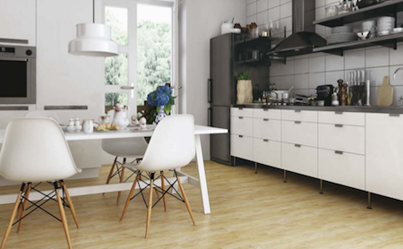 vinyl flooring in a modern kitchen