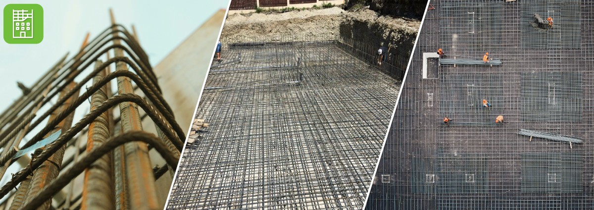 banner showing three different views of reinforcing steel