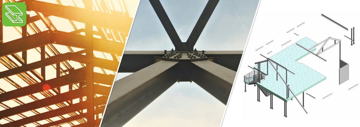banner showing three different structural steel examples