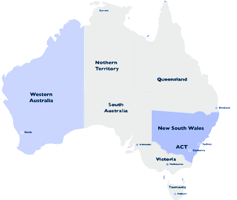 map of australia
